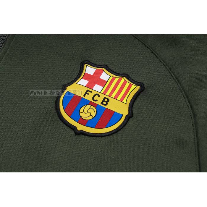 Tuta da Track de Felpa del Barcellona Bambino 2023-2024 Verde Oscuro